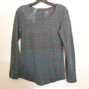 Ann Taylor Loft Striped Long Sleeve Tee Shirt SP